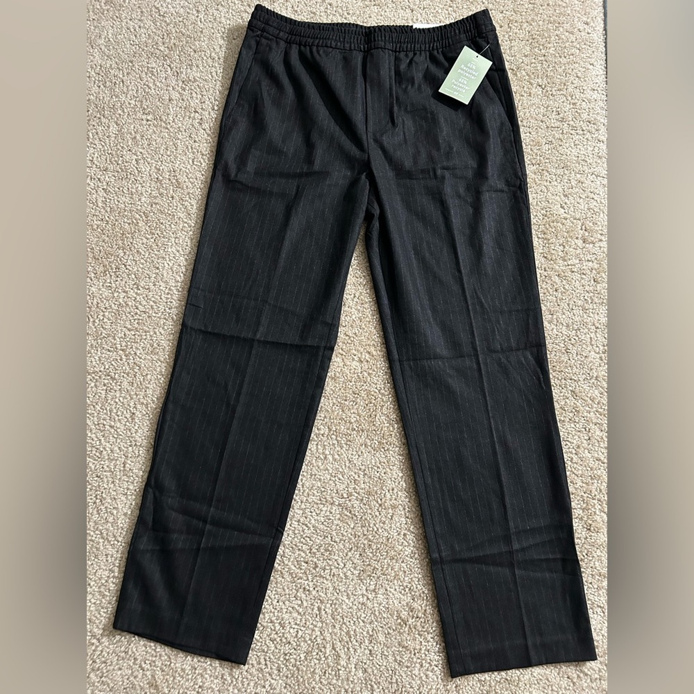 Drawstring pin stripe pants